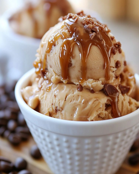 English Breakfast Caramel Ripple Ice Cream