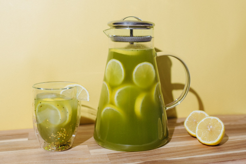 Fizzy Matcha Sour Mango Lemonade