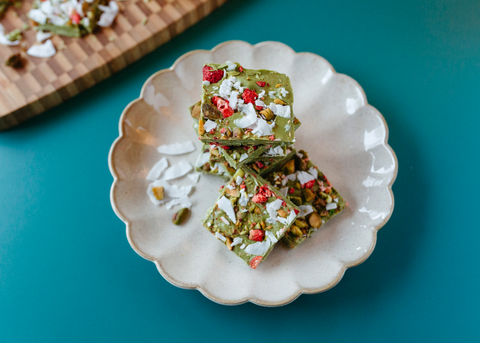 White Christmas Matcha Bark